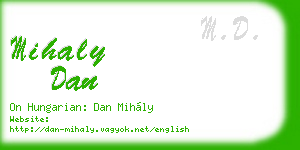 mihaly dan business card